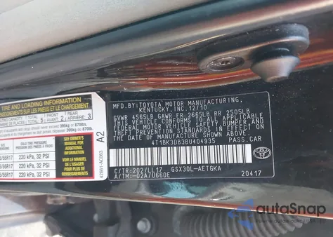 2011 Toyota Avalon from USA, damaged, VIN 4T1BK3DB3BU404935
